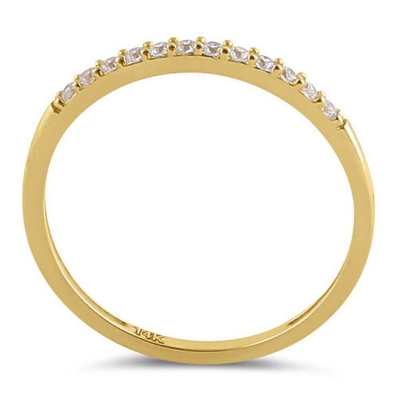 Solid 14K Gold Stackable CZ Ring - Picture 3 of 4